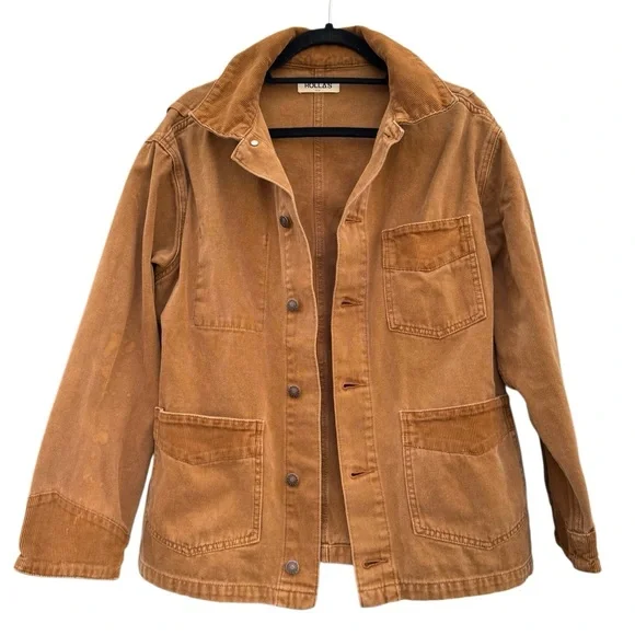 Rolla's Women's Denim Corduroy Barn Jacket in Washed Cocoa Size Medium (10) - Picture 7 of 11